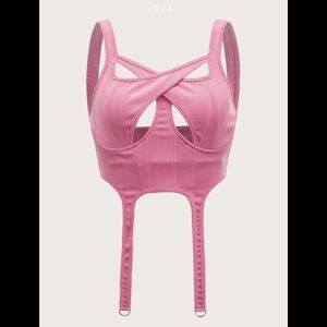 SHEIN Cut Out Crisscross Garter Crop Cami Top